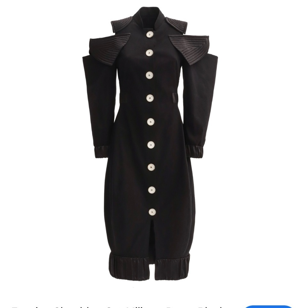 Julia Allert Elegant Black Button-Up Dress XS